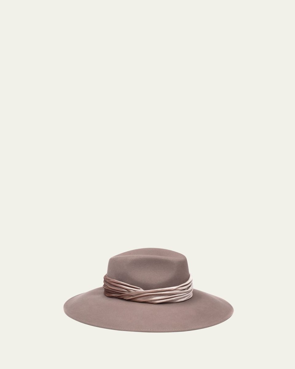 Emmanuelle Wool Wide Brim Fedora Hat